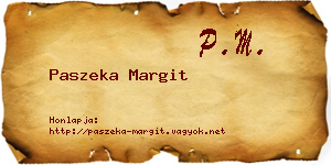 Paszeka Margit névjegykártya